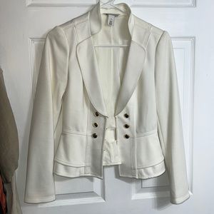 WHBM White Peplum Blazer